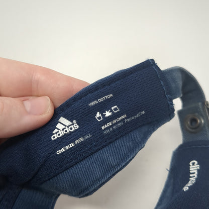 Adidas 3 Stripes Logo Slideback Visor Hat Blue One Size Adjustable