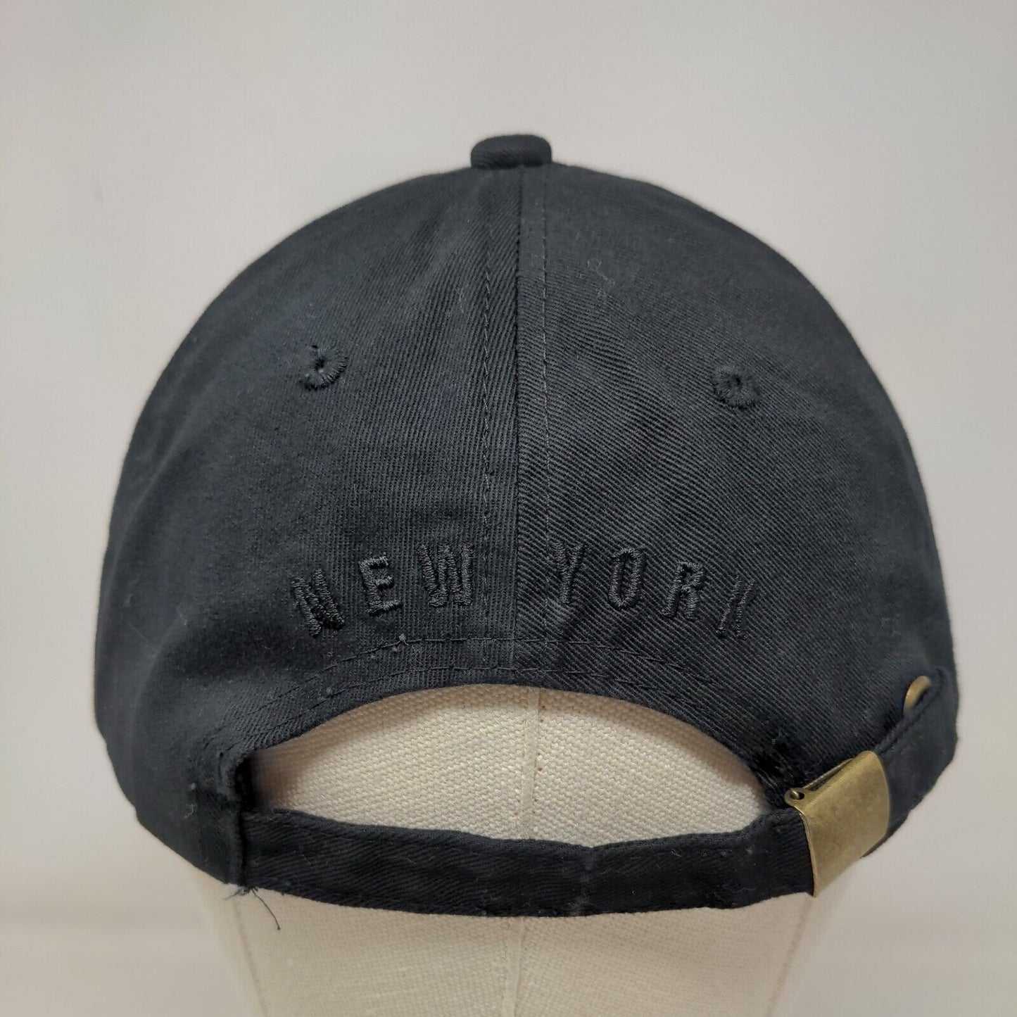 Tian Tian Men's Slideback Hat Black Embroidered NY New York Logo Cotton Blend