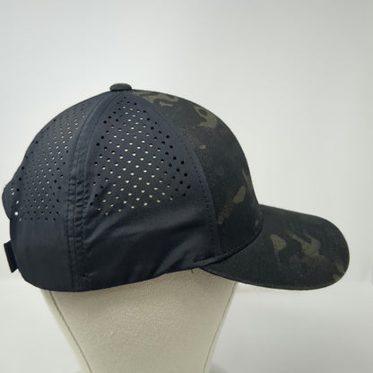 Branded Bills Baseball Cap Black Camo OSFM Hat Creek Patch Perforated Flexfit