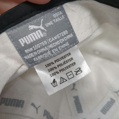 Puma Baseball Cap White OSFM Performance Embroidered Logo Strapback Hat Running
