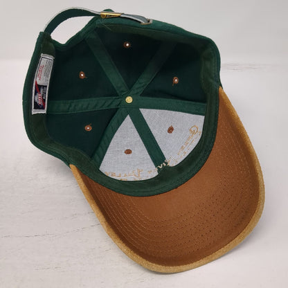OTTO Baseball Cap Green One Size Cattlemen's Assoc Cows Horse Leather Strap Hat