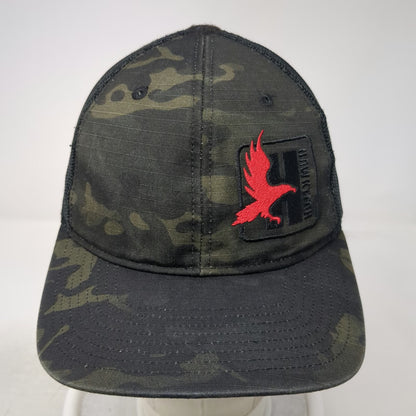 Richardson Trucker Hat Black Camo One Size Red Hawktech Mesh Snapback hat