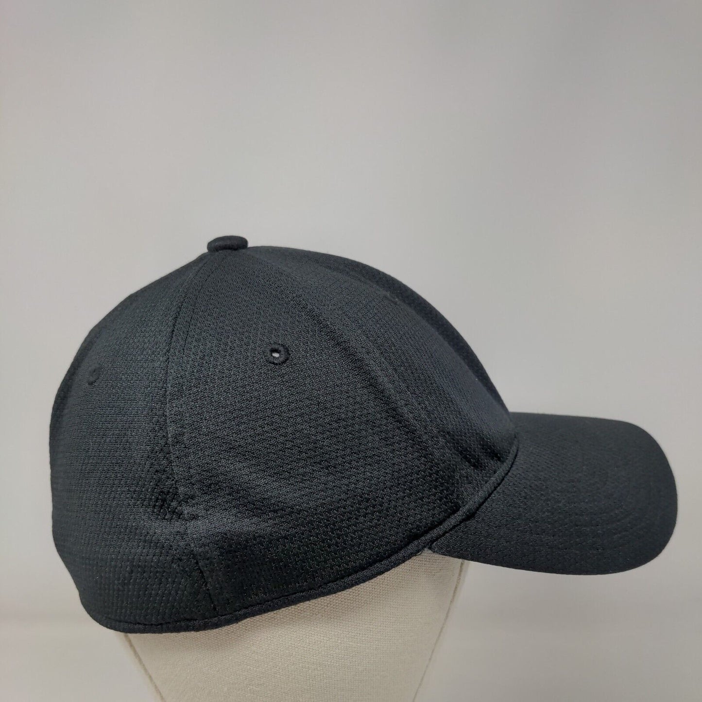 Adidas 3 Stripes Fitted Hat Black Small/Medium Aeroready Embroidered