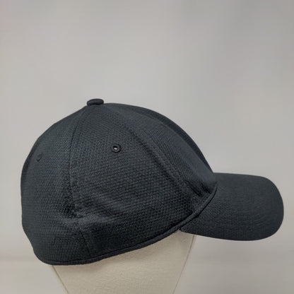 Adidas 3 Stripes Fitted Hat Black Small/Medium Aeroready Embroidered