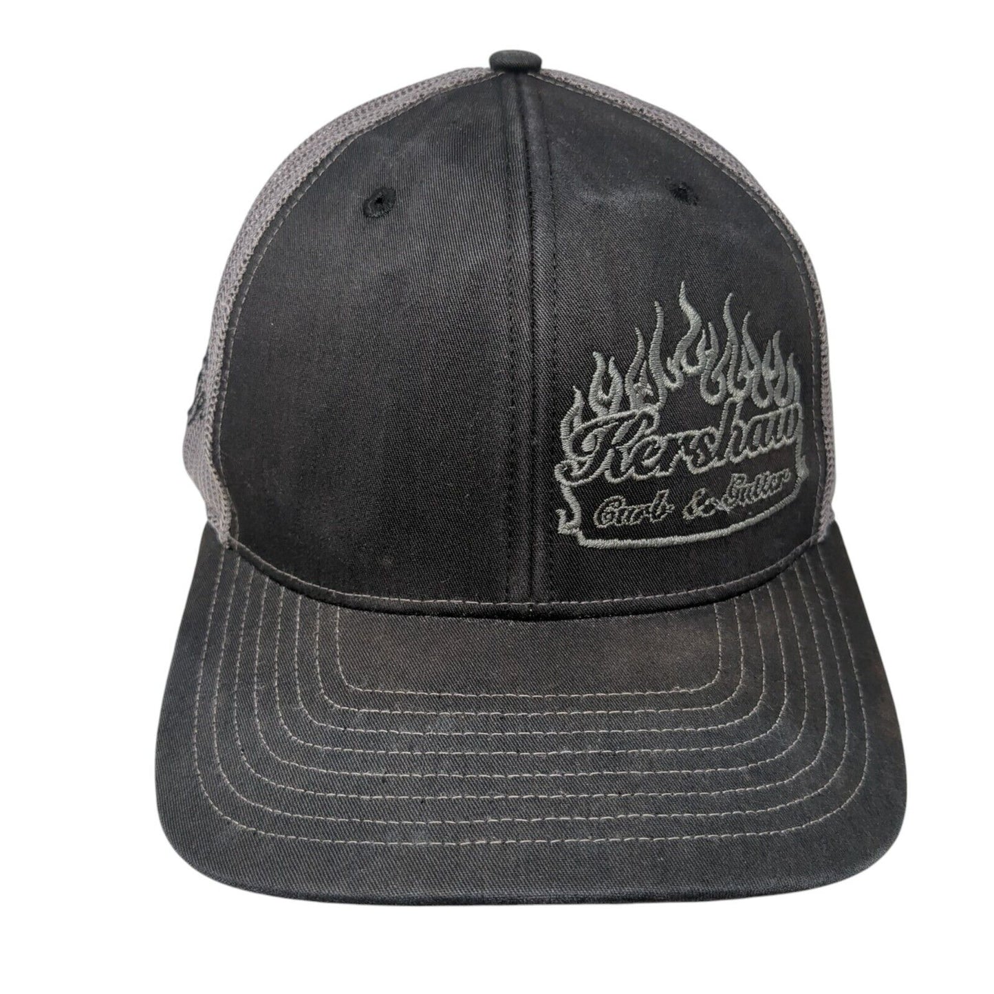 Kershaw Carb & Gutter Snapback Trucker Hat Gray OS Adjustable Mesh Richardson