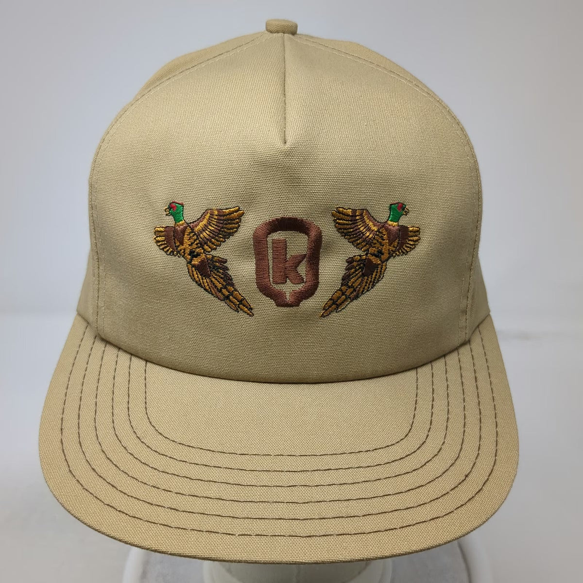 Kap King 5 Panel Brown One Size Pheasant Shield Snapback Hat Made in USA Hunting