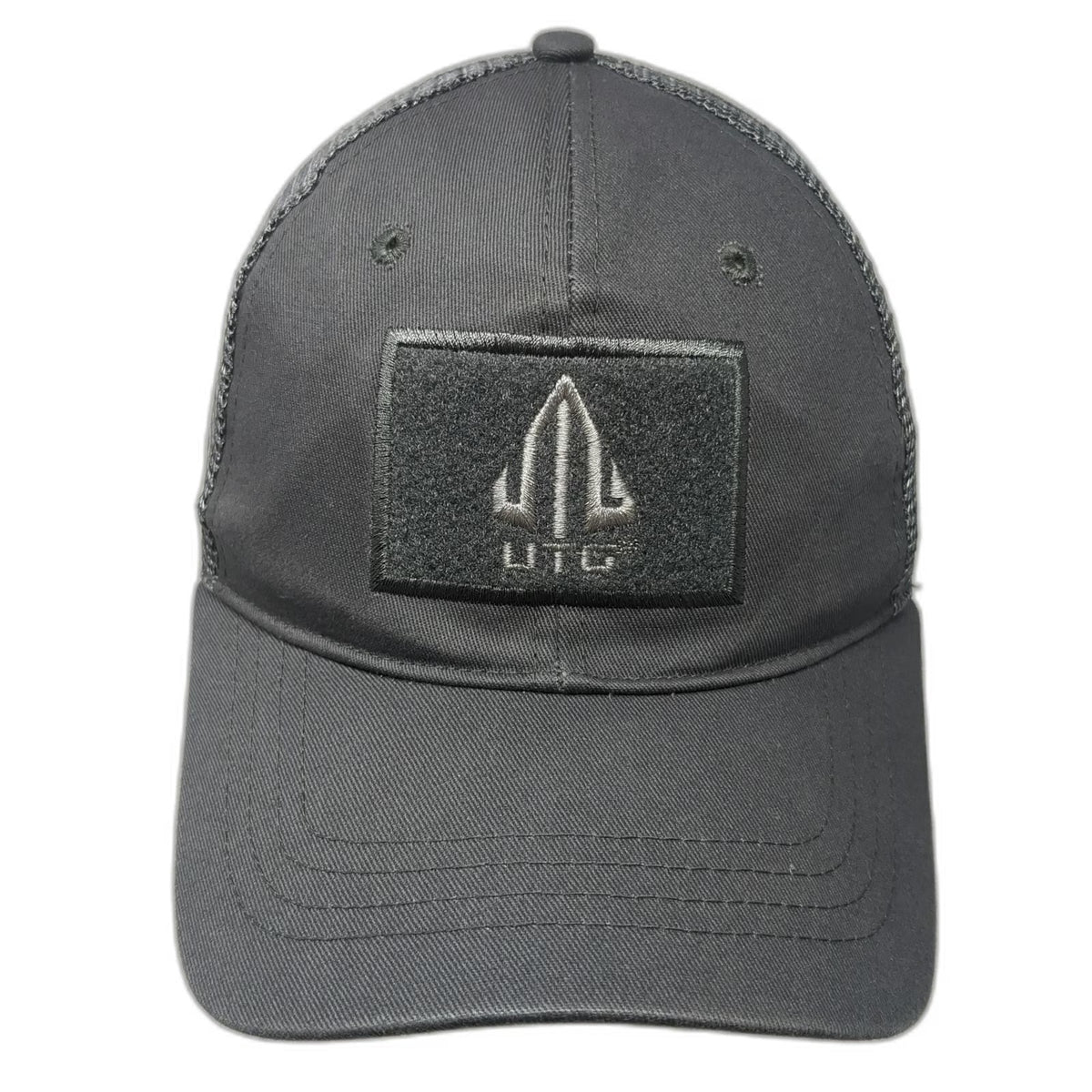 UTG Baseball Cap Gray One Size Mesh Strapback Tactical Patch Logo Hat Gear