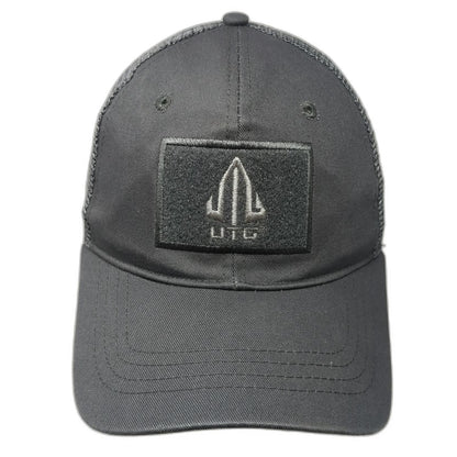 UTG Baseball Cap Gray One Size Mesh Strapback Tactical Patch Logo Hat Gear