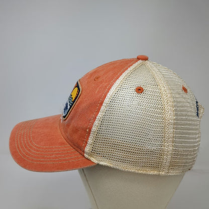 Legacy Trucker Hat Orange One Size Martha's Vineyard Backwater Trading Co Mesh
