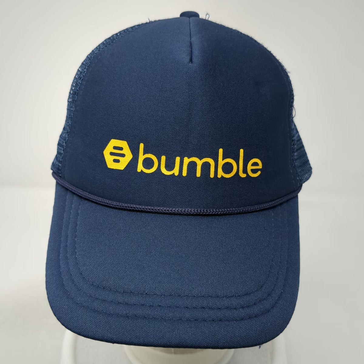 Bumble Social Dating App Logo Blue Trucker Hat One Size Snapback Mesh Foam Cord