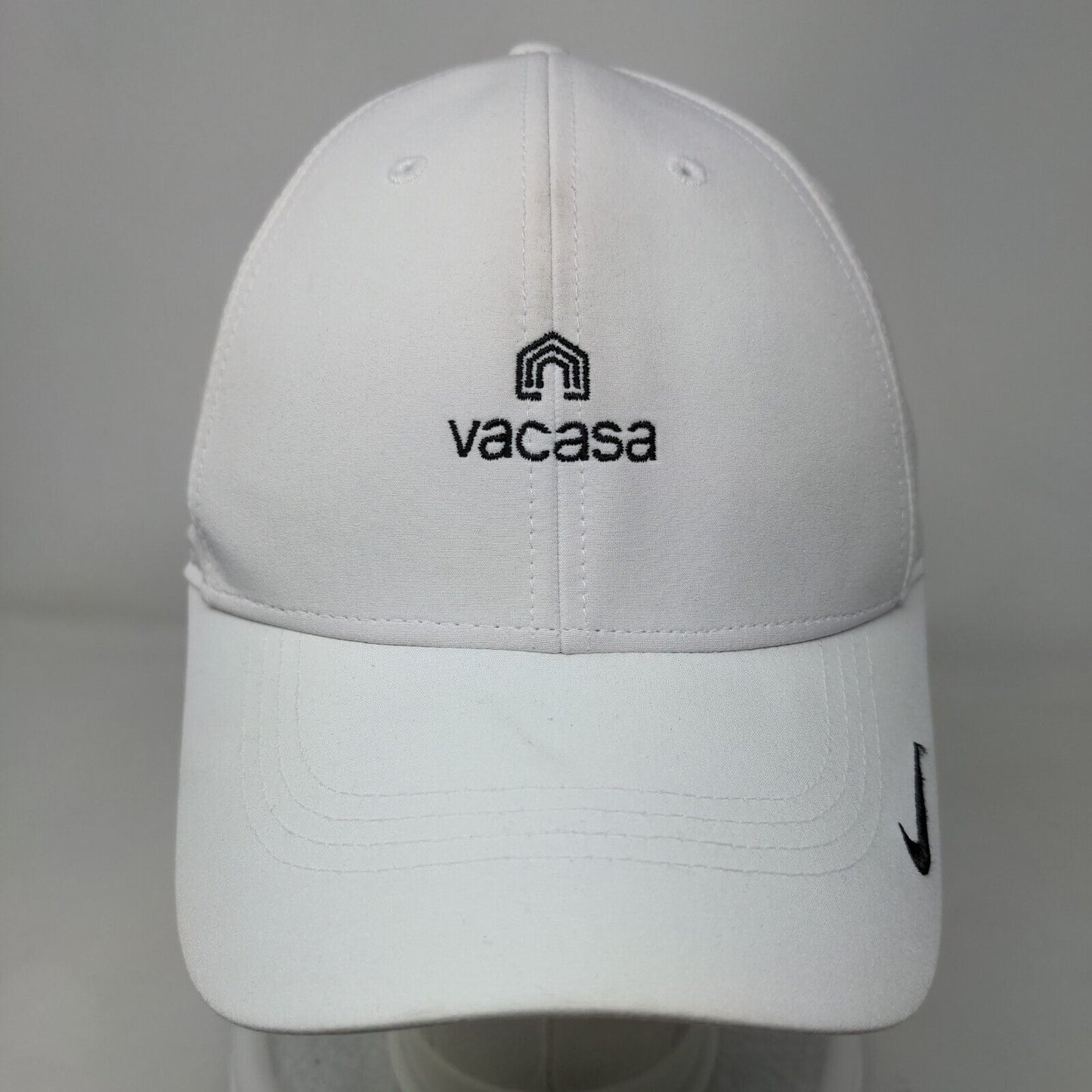 Vacasa Strapback Hat White One Size Adjustable Legacy 91 Dri-Fit Nike 6 Panel