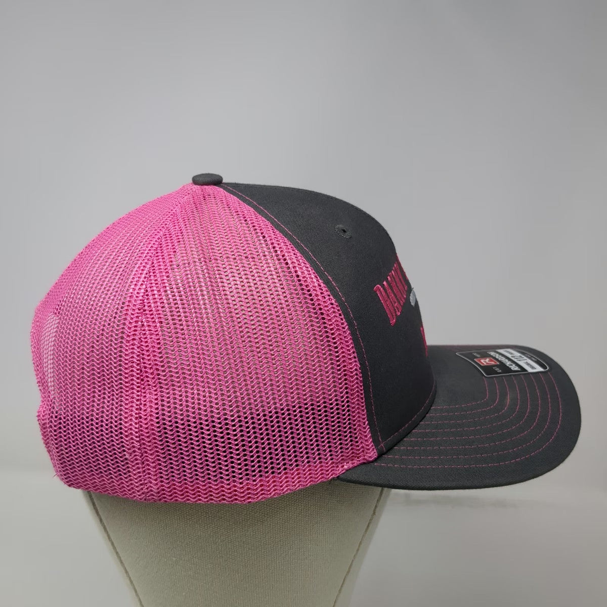 Richardson Trucker Hat Gray Pink One Size Danny Thomason Arena Mesh Snapback