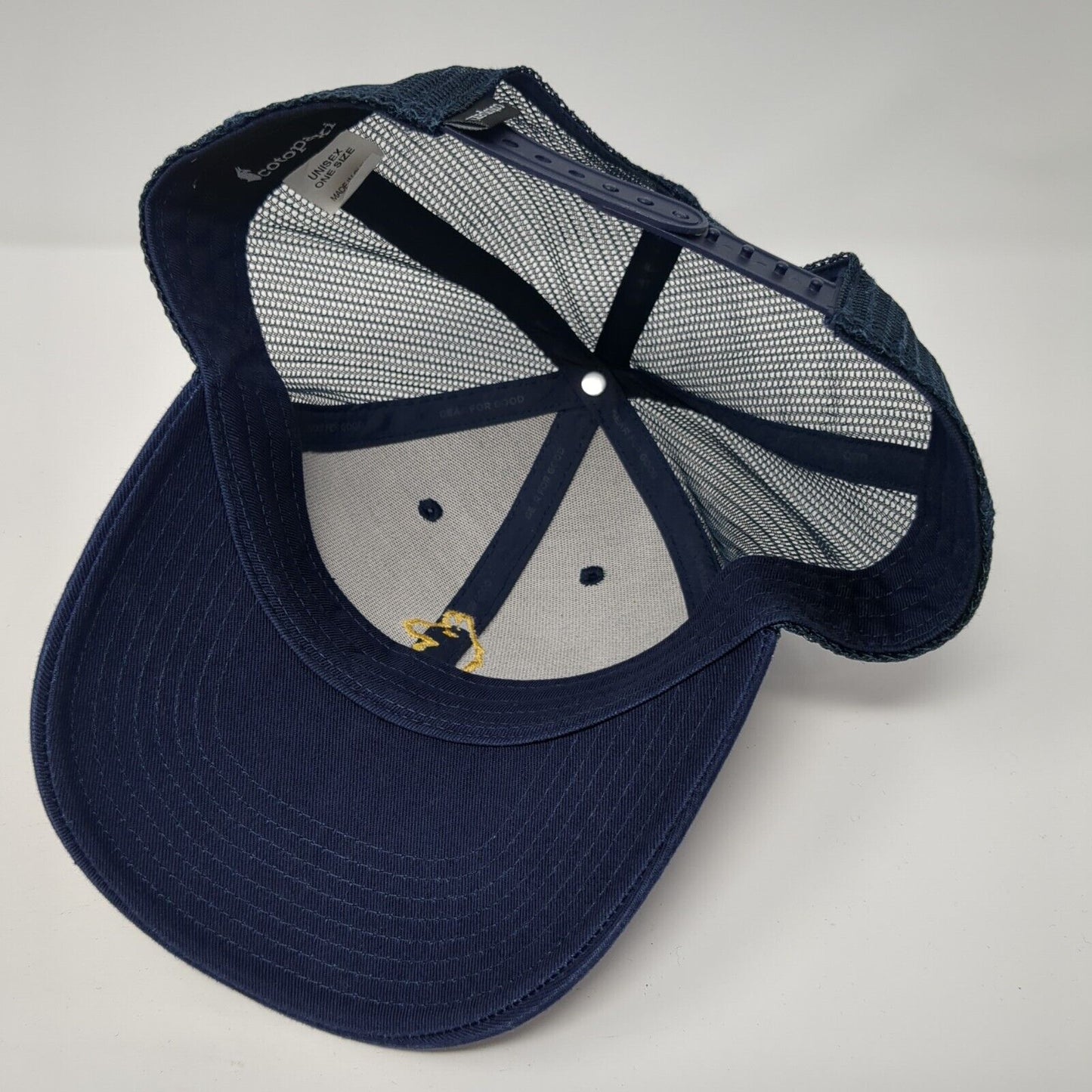 Cotopaxi Snapback Mesh Back Trucker Hat Blue One Size Solid Adjustable
