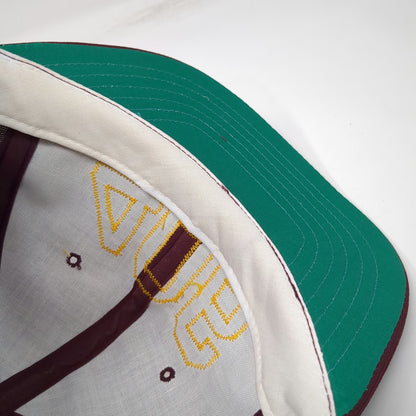 Young An Snapback Hat Red 7 5/8 Yellow 406 Graphic Green Under Brim Polyester