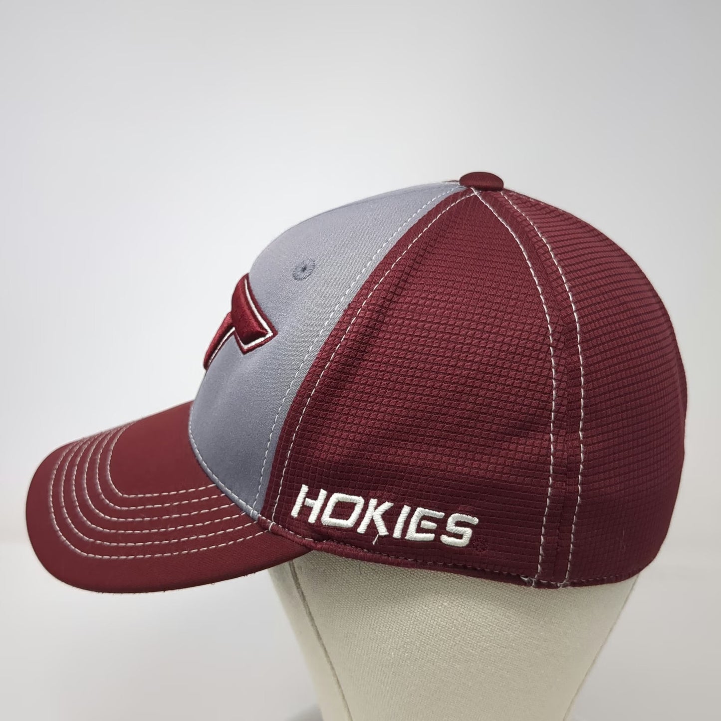 Virginia Tech Hokies NCAA Top of the World Red OSFM Stretch Cap Memory Fit Hat