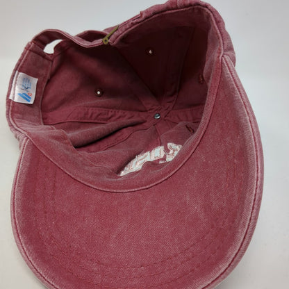 HC Baseball Cap Red White One Size Rose All Day Embroidered Strap Cotton Hat