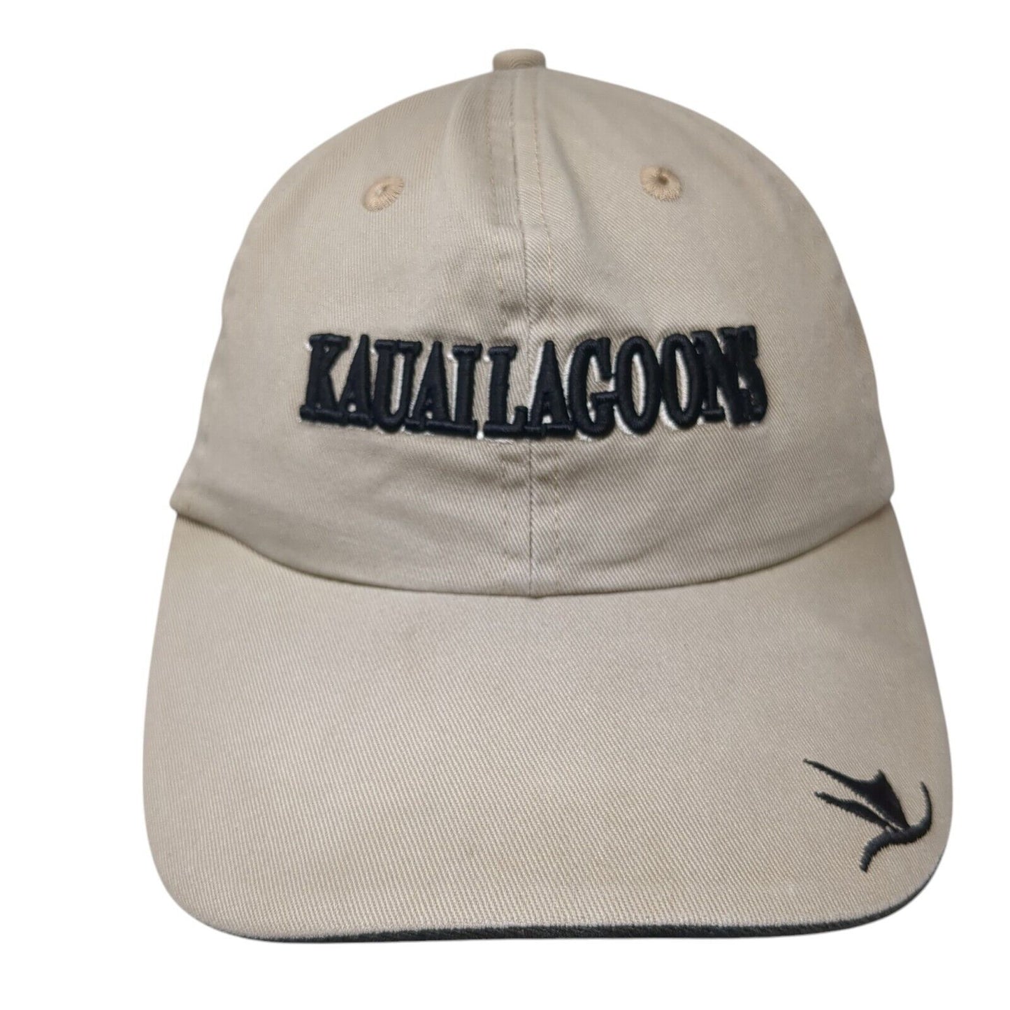 Kauai Lagoons Strapback Hat Tan One Size Solid Adjustable Imperial
