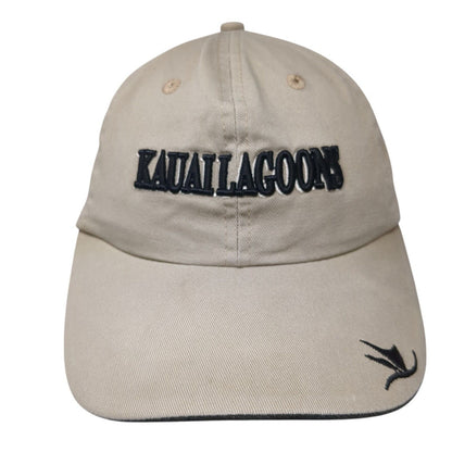 Kauai Lagoons Strapback Hat Tan One Size Solid Adjustable Imperial