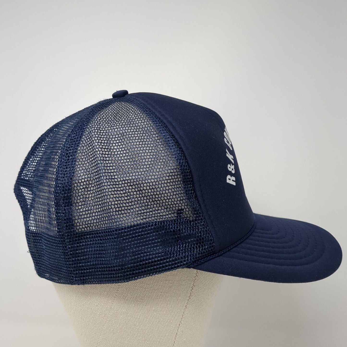 R&K Construction St. Peters MO Snapback Trucker Hat Blue OS Adjustable Mesh Rope