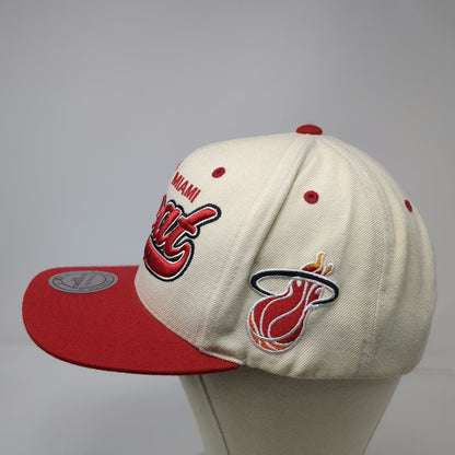 Mitchell & Ness Miami Heat NBA Snapback Hat White Red One Size Green Underbrim