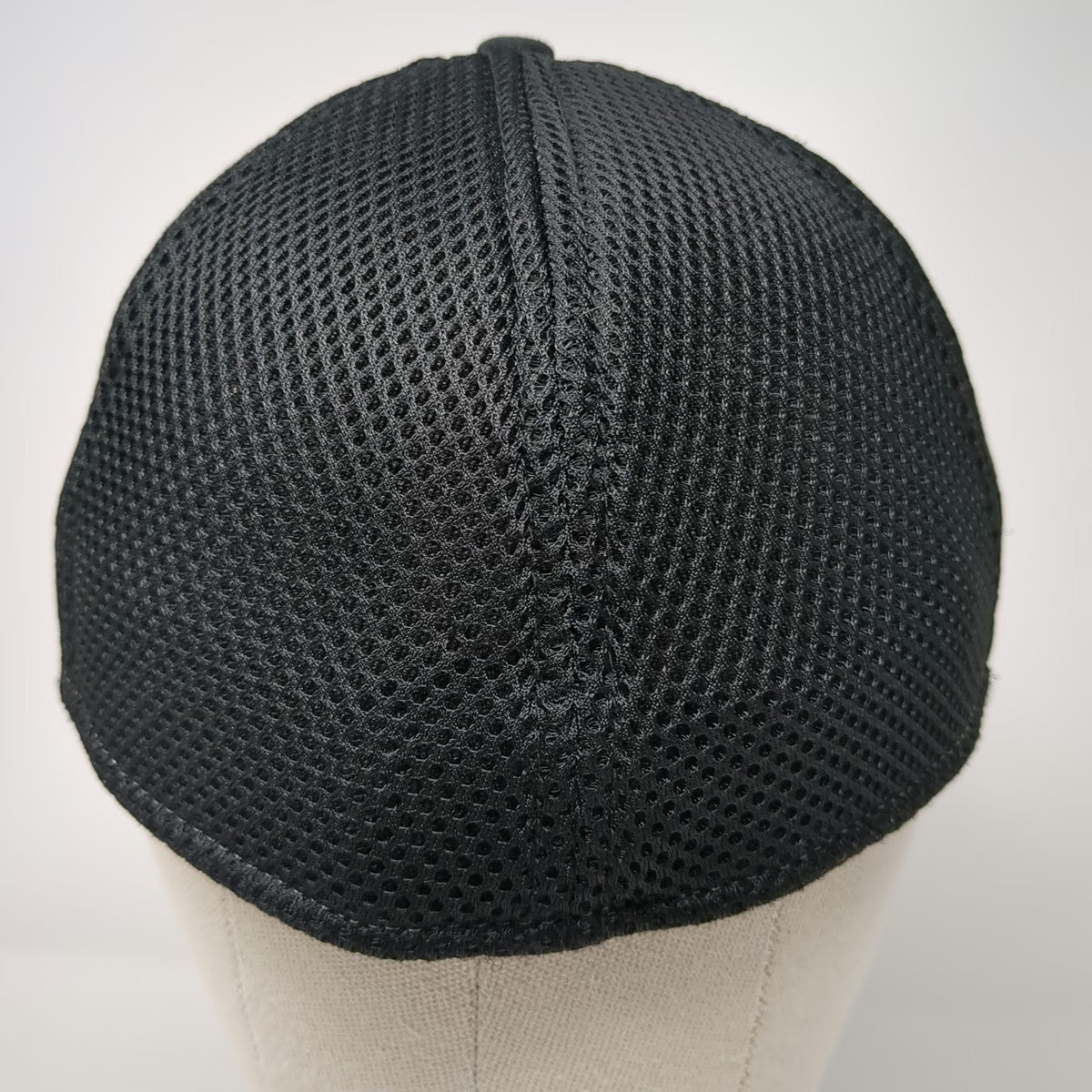 New Era Baseball Cap Gray Black L 39THIRTY Stretch Fit Mesh Back QEI Logo Hat