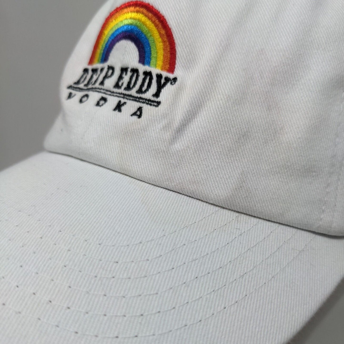 Deep Eddy Vodka Pride Rainbow Slideback Hat White One Size Embroidered