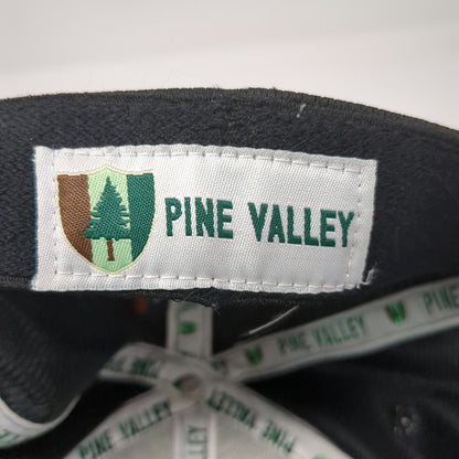 Pine Valley Baseball Cap Black XL Mesh Fitted Pine Tree Logo Hat Embroidered
