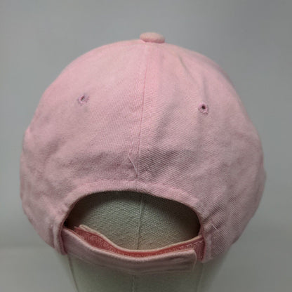 Hollywood Strapback Hat Pink OSFA Adjustable Embroidered 6 Panel Cotton