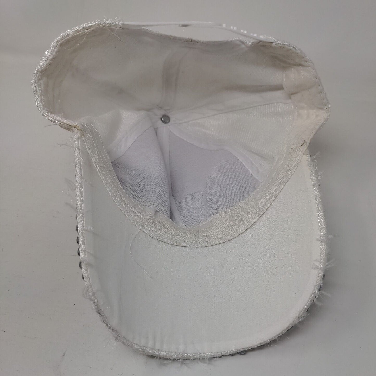 LOVE Snapback Hat White One Size Adjustable Embellished Beaded Bling