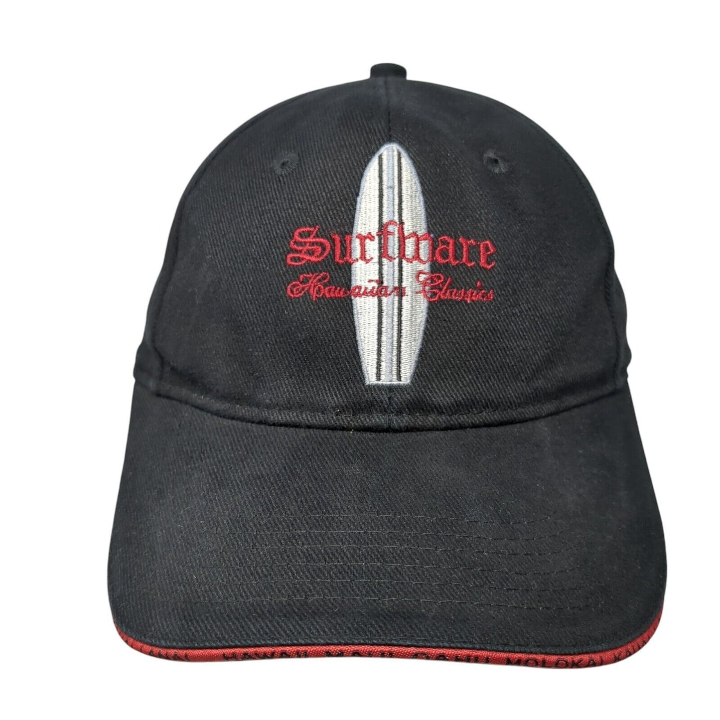 Surfware Hawaiian Classics Fitted Hat Black One Size Embroidered 6 Panel