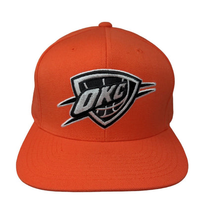 Mitchell & Ness Snapback Hat Orange Oklahoma City Thunder NBA Embroidered Logo