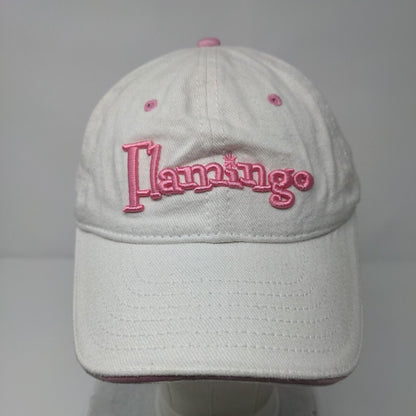 Flamingo Strapback Hat Tan Adult Adjustable Embroidered Vent Holes