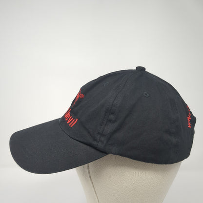 Red Devil Strapback Hat Black One Size Adjustable Embroidered 6 Panel