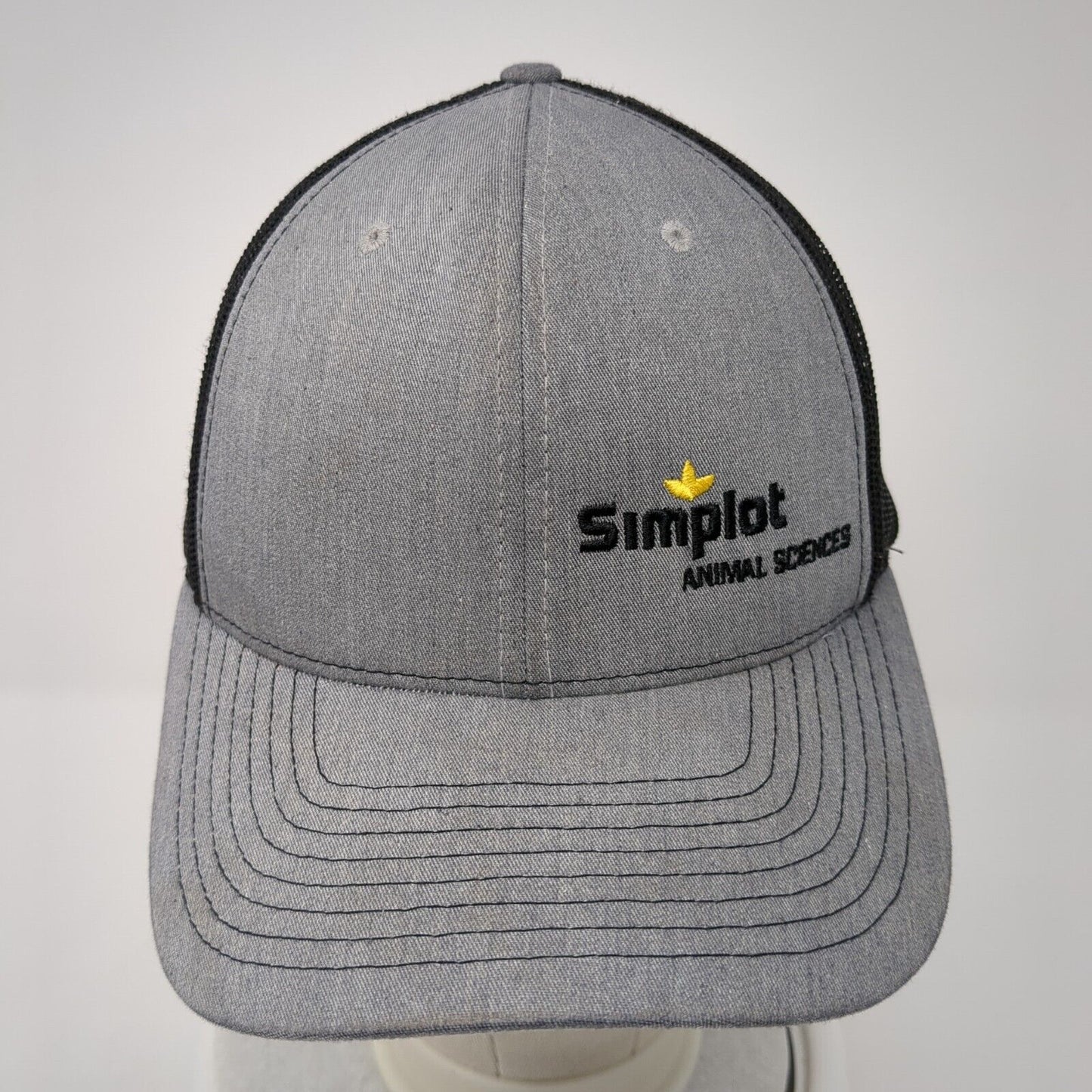Simplot Animal Sciences Snapback Trucker Hat Gray One Size Mesh Back