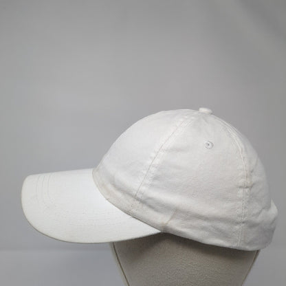 Unbranded Strapback Hat White One Size Adjustable 6 Panel Vented Holes Blank