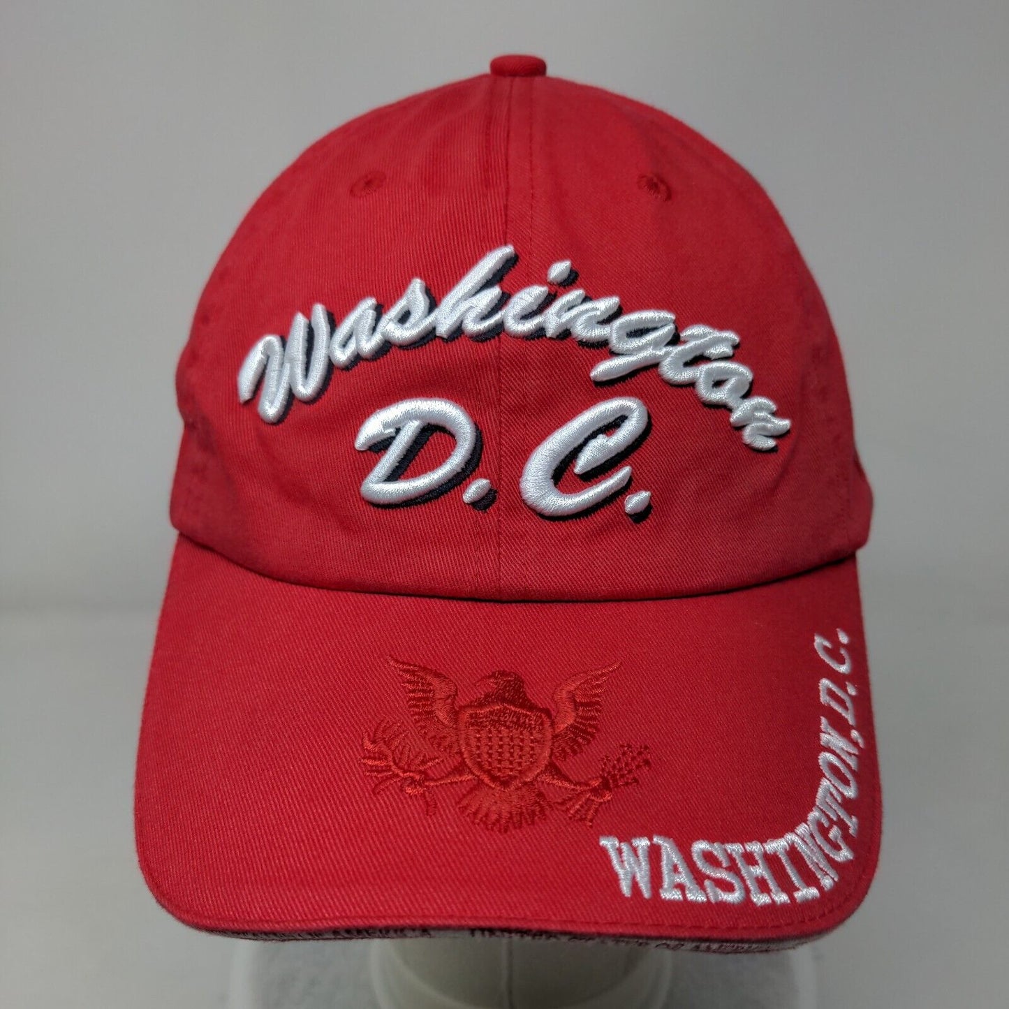 Washington DC Slideback Hat Red One Size Embroidered Triple Timber