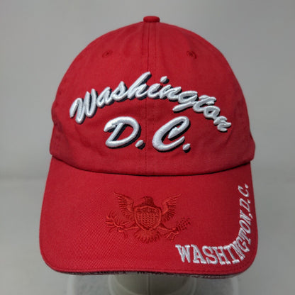 Washington DC Slideback Hat Red One Size Embroidered Triple Timber