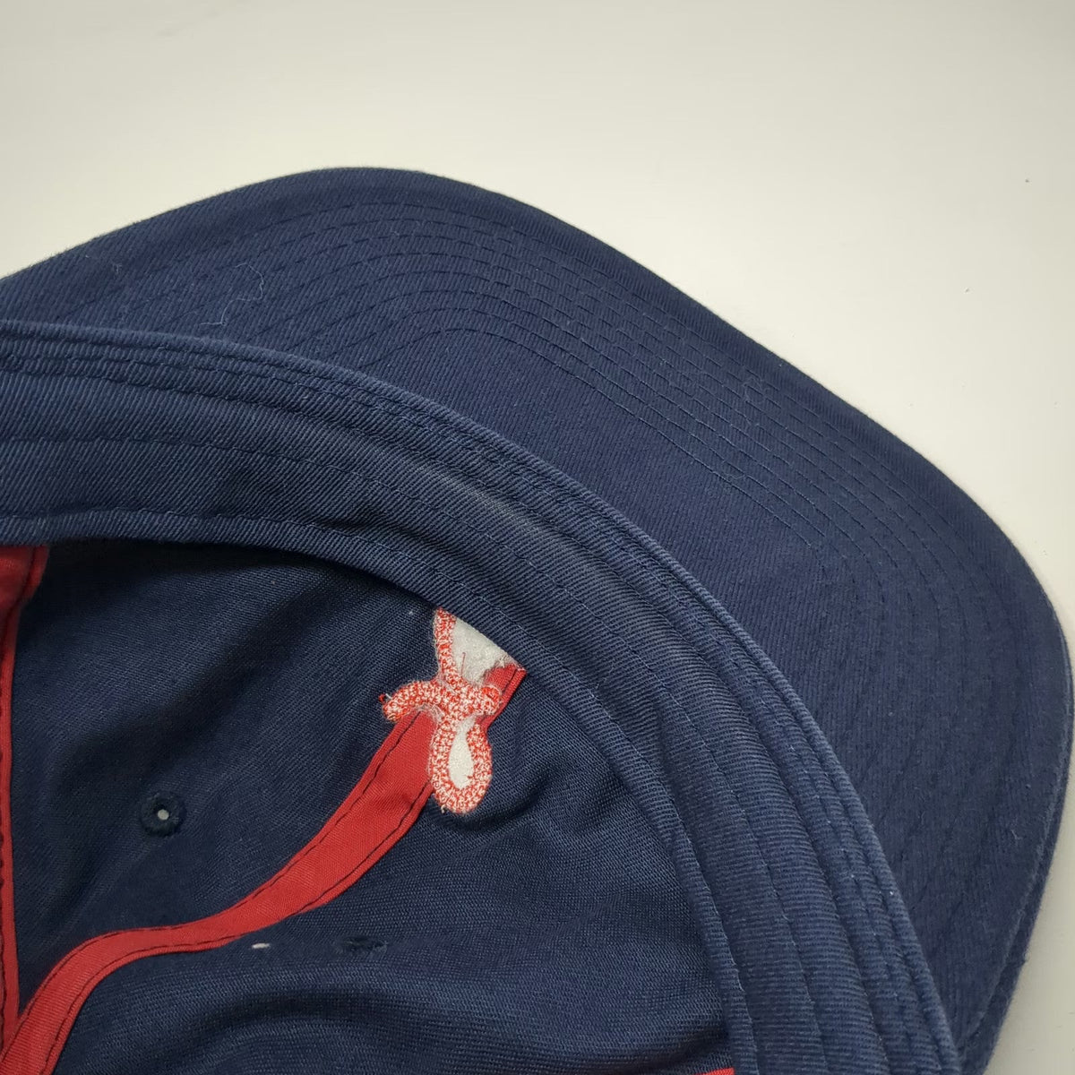 Earls Collection Baseball Cap Blue OSFM Red Script E Logo Slideback Cotton Hat