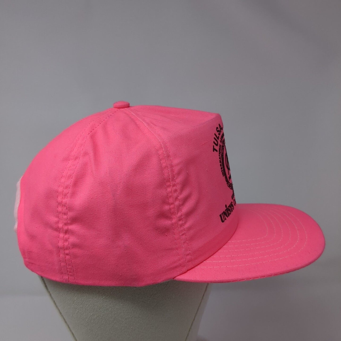 Tulsa OK '90 Police Snapback Hat Pink M/L Unysis Computer Systems
