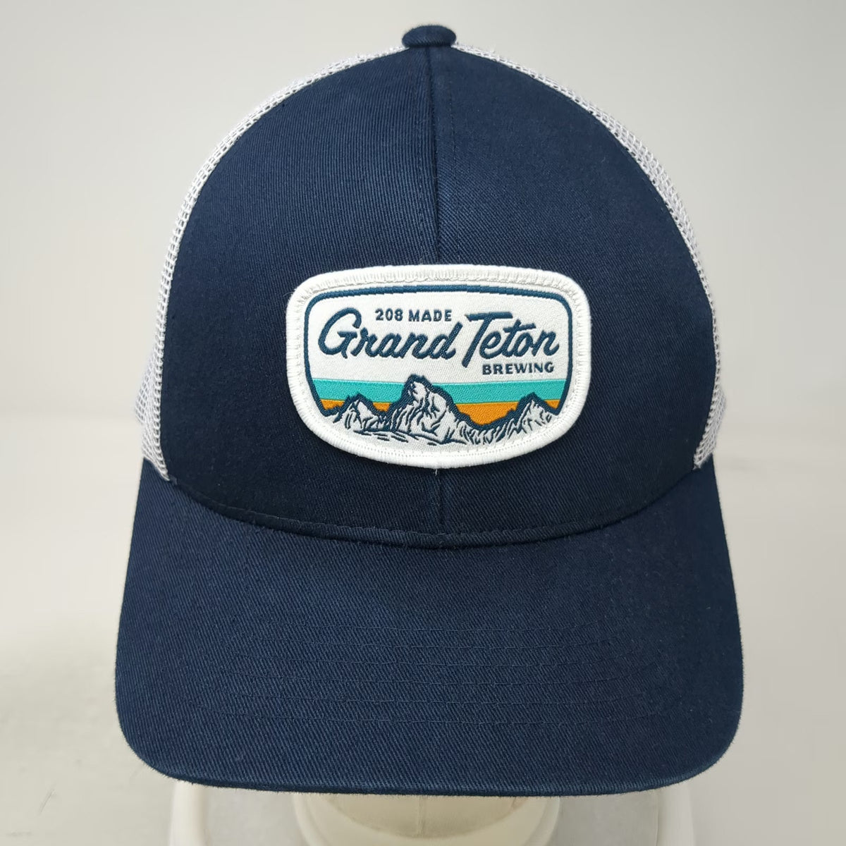 Brist Mfg. Trucker Hat Blue One Size Grand Teton Brewing Mountain Patch Mesh