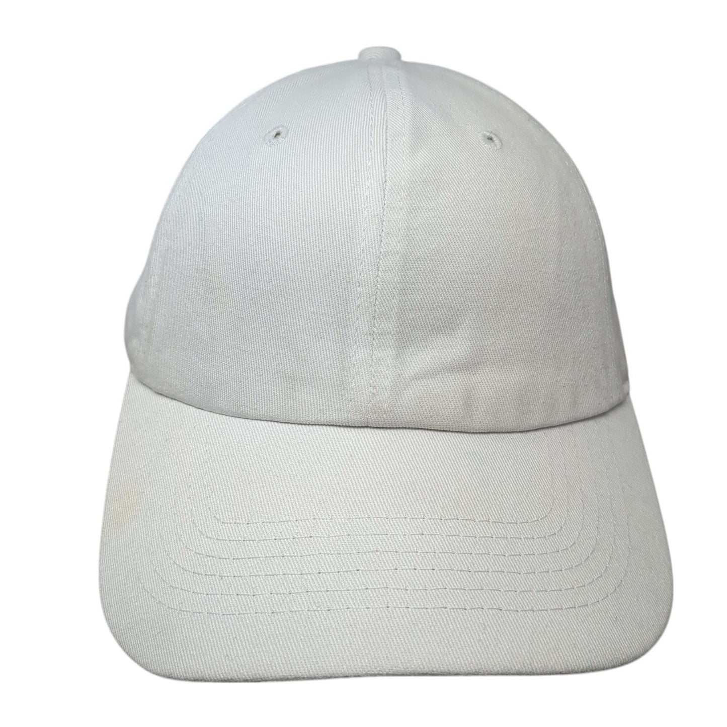 Eckos Slideback Baseball Cap White One Size Adjustable Vented Holes Blank