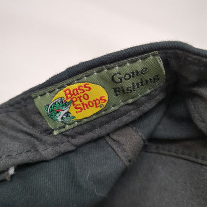 Bass Pro Shops Snapback Black One Size Hat Gone Fishing Bass Fish Patch Logo