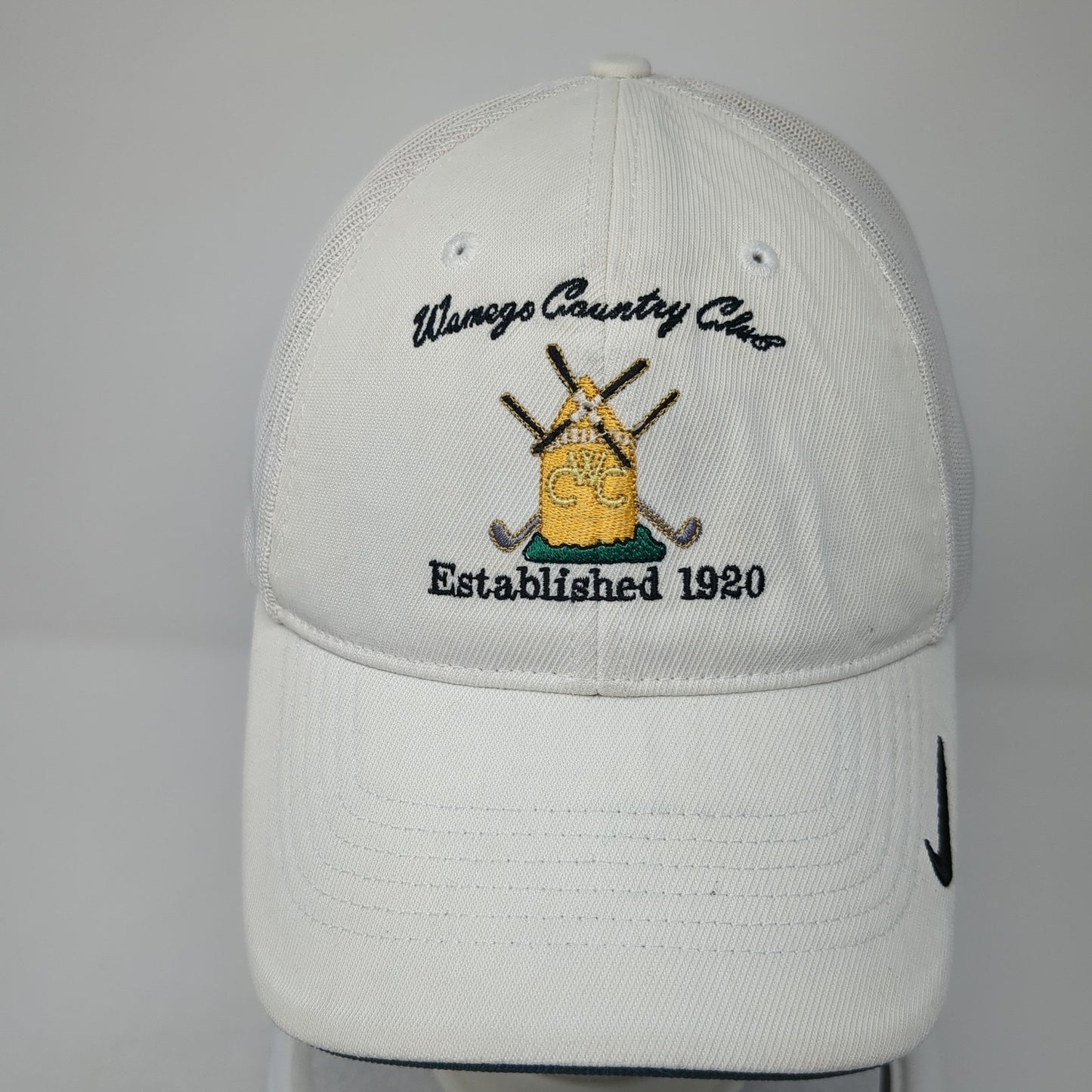 Wamego Country Club Fitted Baseball Cap White Large Embroidered Flexfit NikeGolf