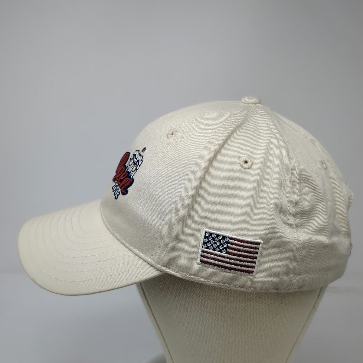 New Era Baseball Cap Beige Red Blue One Size 2003 US Open Olympia Fields USA Hat