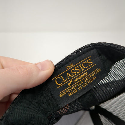 ER Snapback Trucker Hat Black One Size Adjustable Mesh Back Classics Yupoong