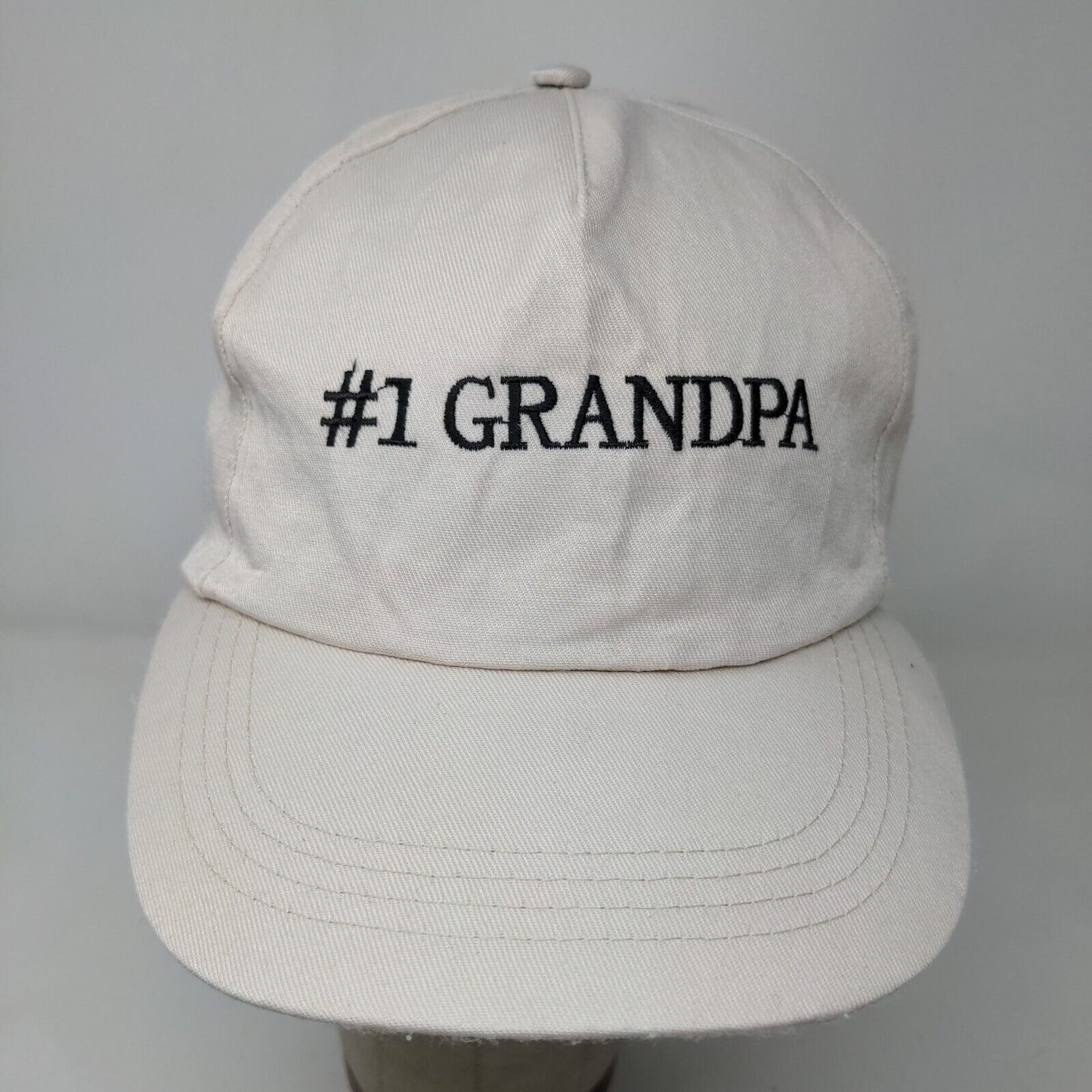 Unbranded Men's Snapback Hat Cream Adjustable Embroidered #1 Grandpa Logo