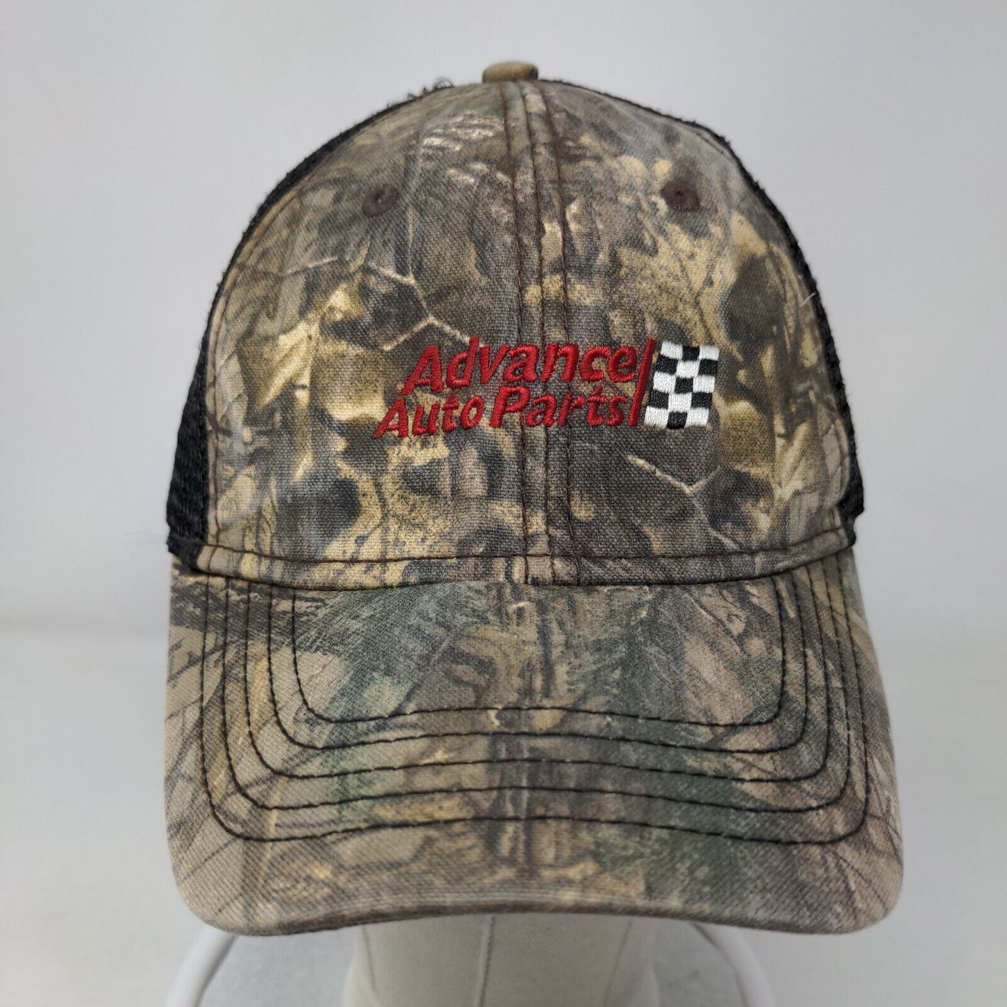 Advance Auto Parts Snapback Mesh Back Trucker Hat Camo OSFA Embroidered