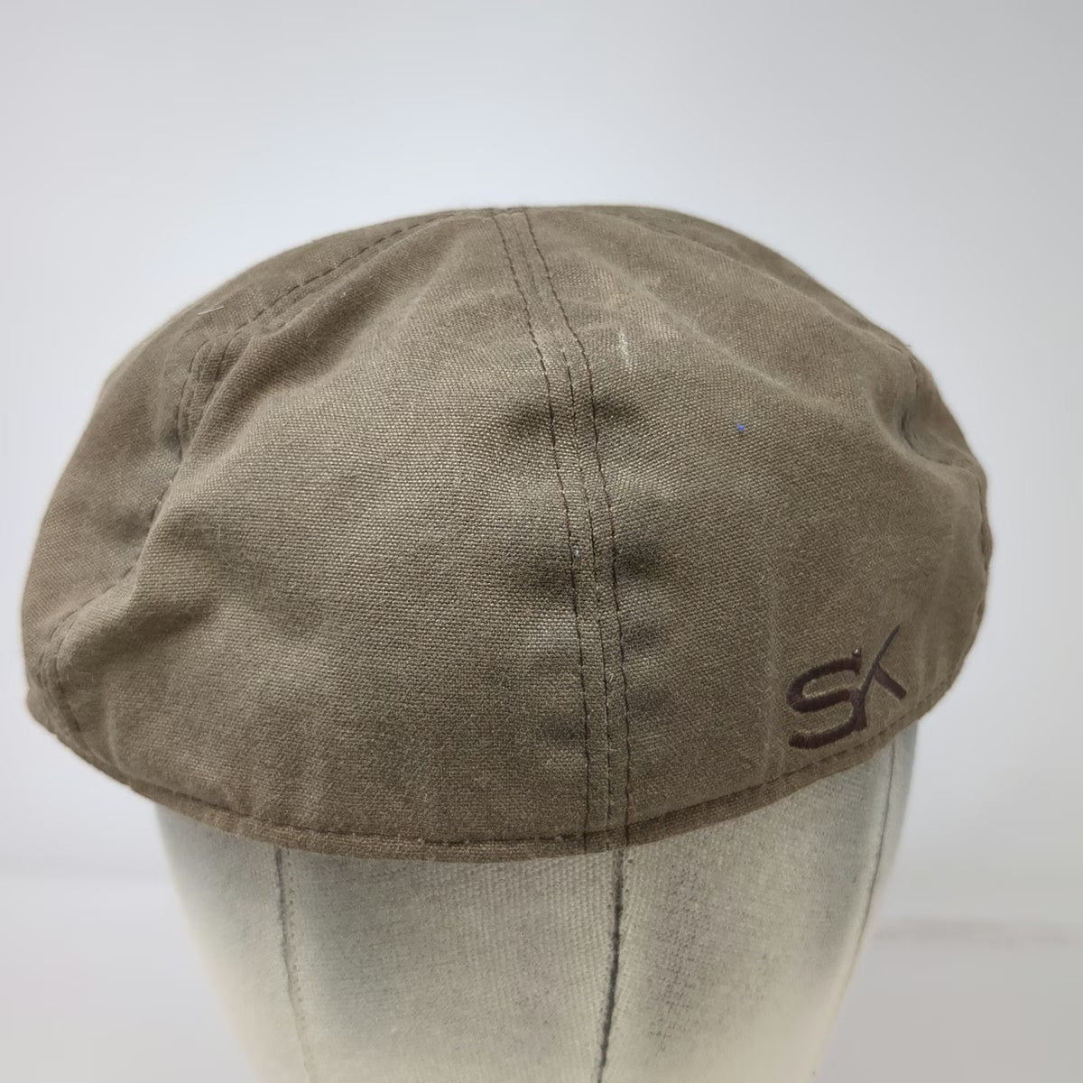 Stormy Kromer Baseball Cap Brown 7 3/4 Waxed Canvas SK Logo Fitted USA Made Hat