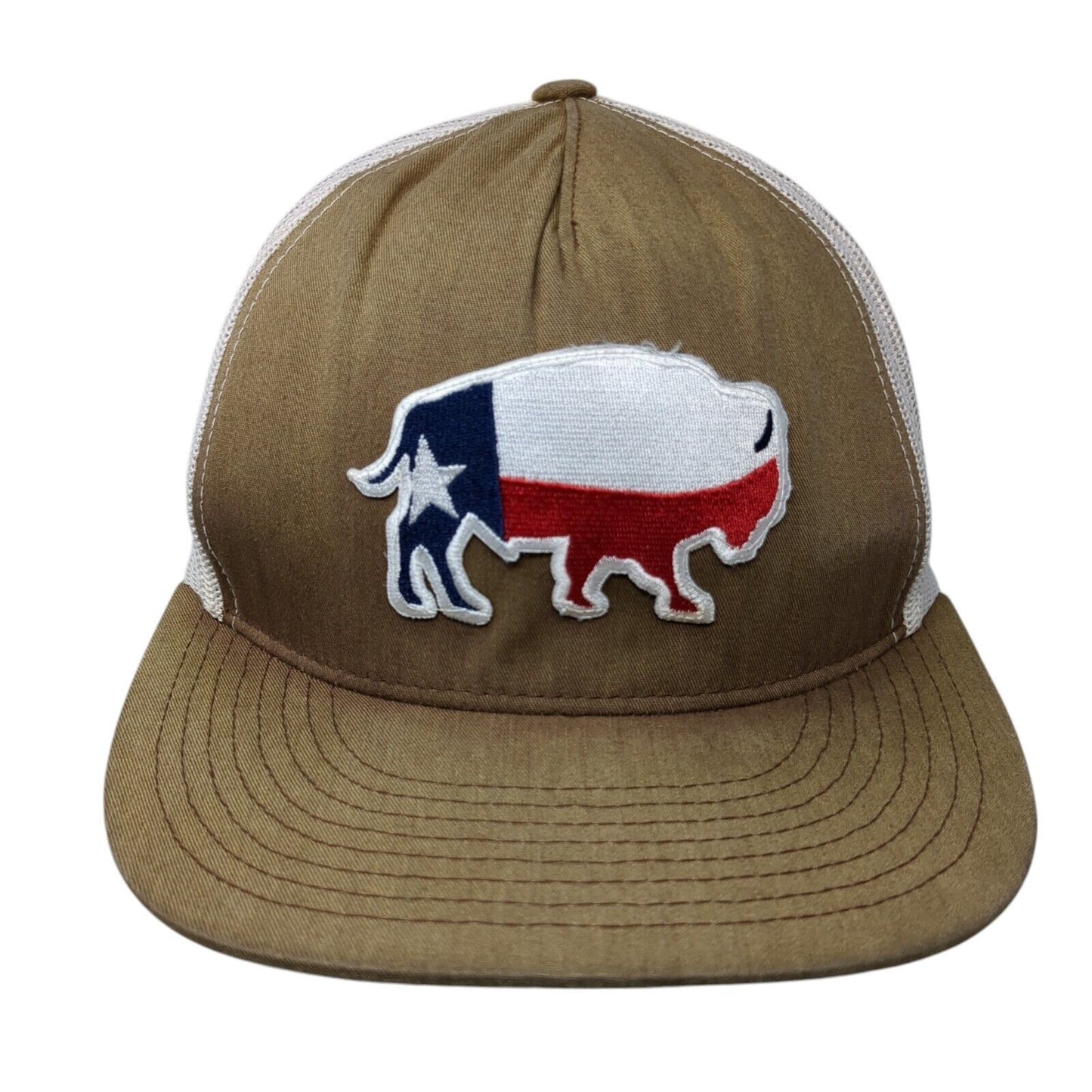 Texas Buffalo Snapback Trucker Hat Brown OS Adjustable Mesh Back Classic Yupoong