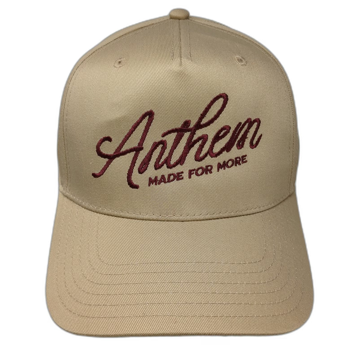 Otto 5 Panel Brown One Size Snapback Hat Anthem Made For More Script Embroidery